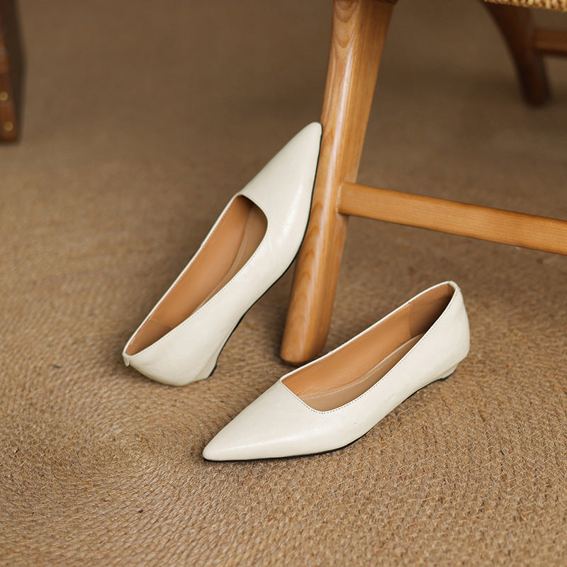 Veloria Lambskin Leather Flats