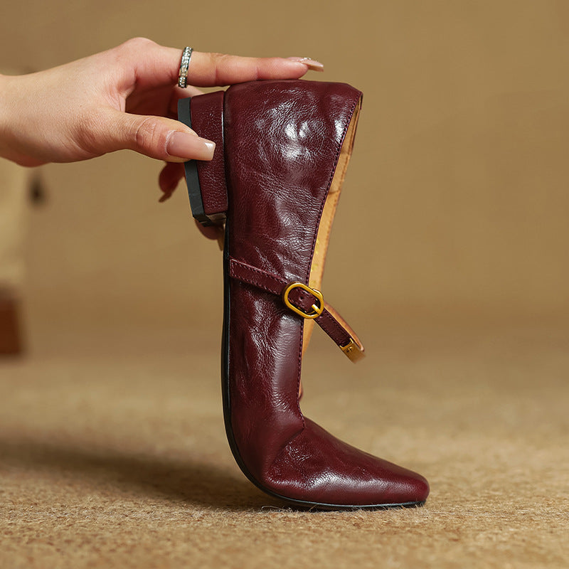 Eloria Lambskin Mary Janes