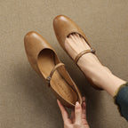 Caelen Leather Block Heels