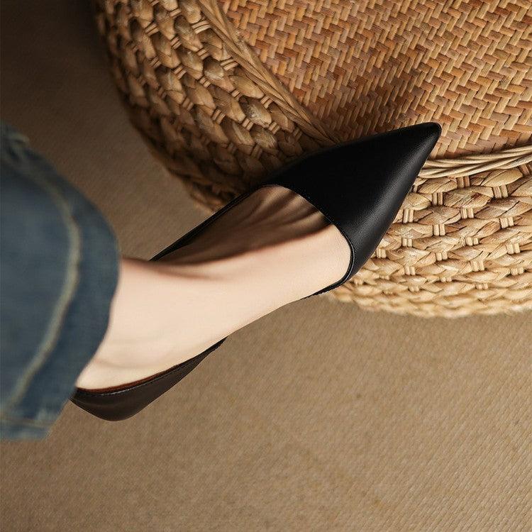 Orlisse Leather Kitten Heel Pumps