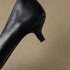 Orlisse Leather Kitten Heel Pumps