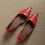 Orlisse Leather Kitten Heel Pumps