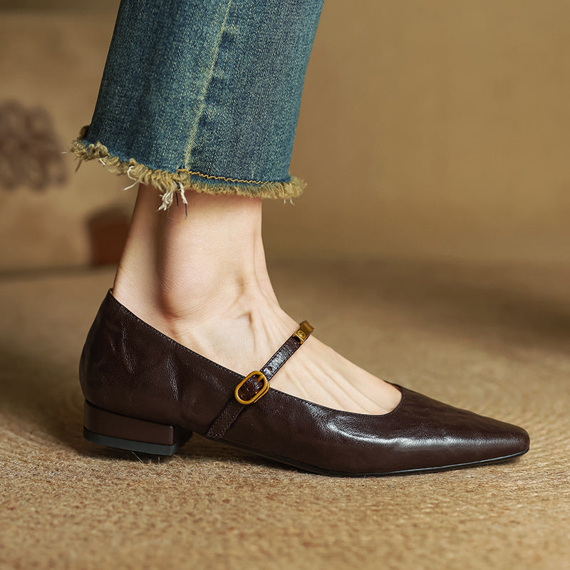 Eloria Lambskin Mary Janes