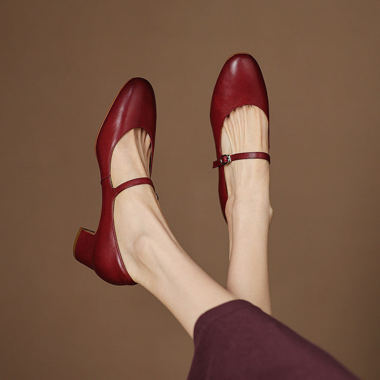 Caelen Leather Block Heels