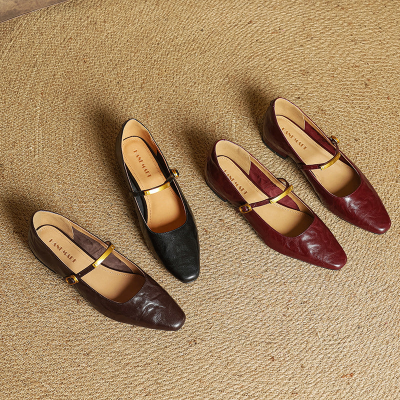 Eloria Lambskin Mary Janes