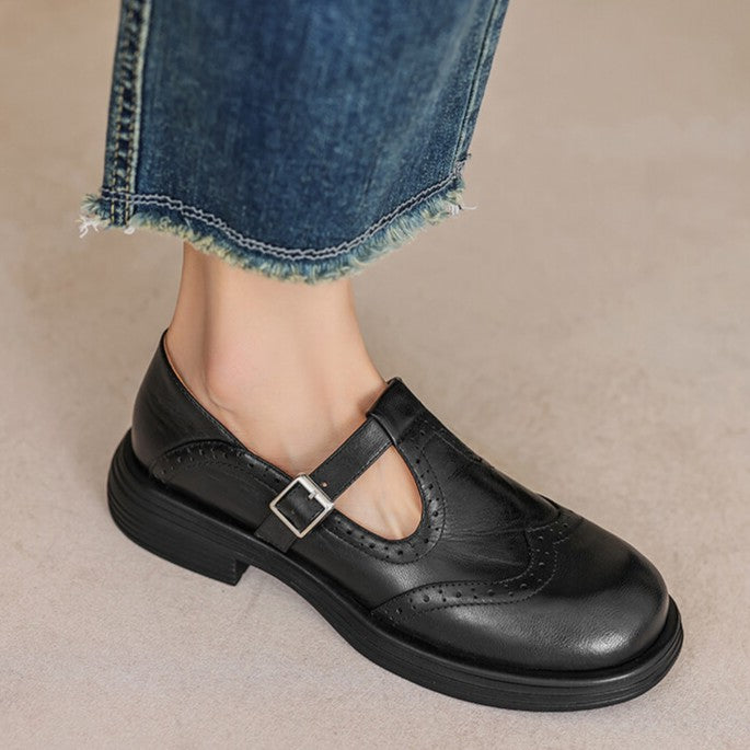 Veloria Leather Mary Janes