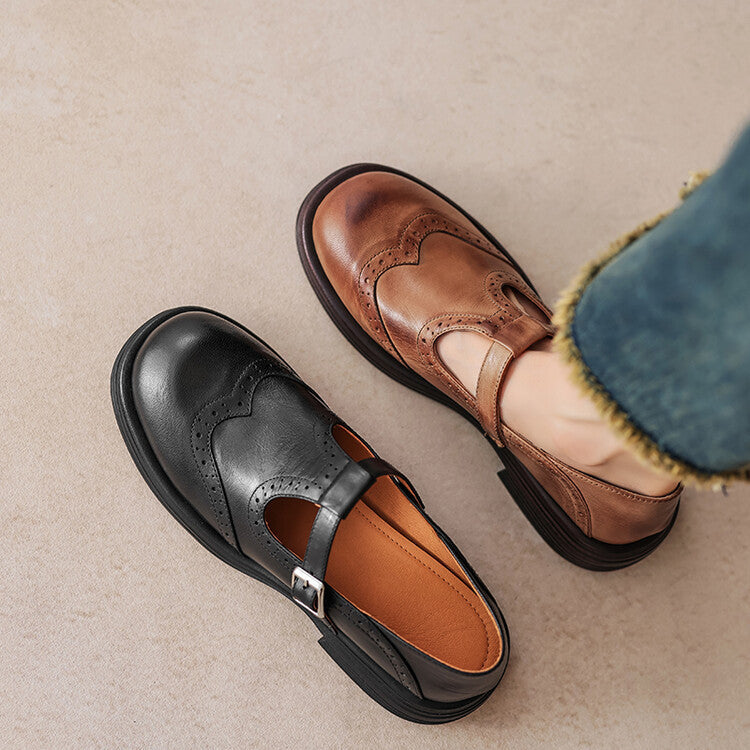 Veloria Leather Mary Janes