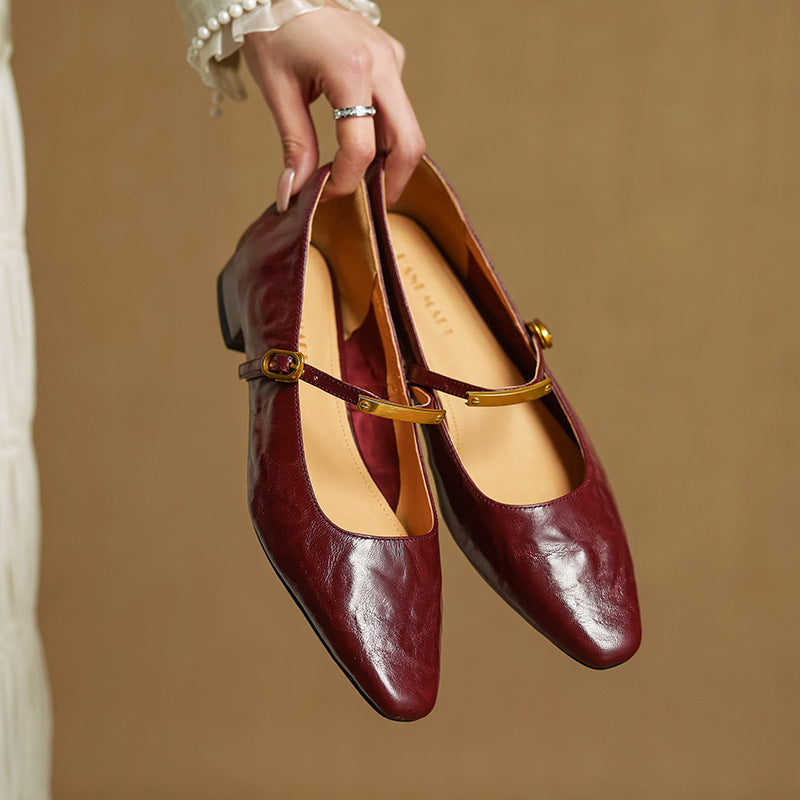 Eloria Lambskin Mary Janes