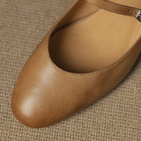 Caelen Leather Block Heels