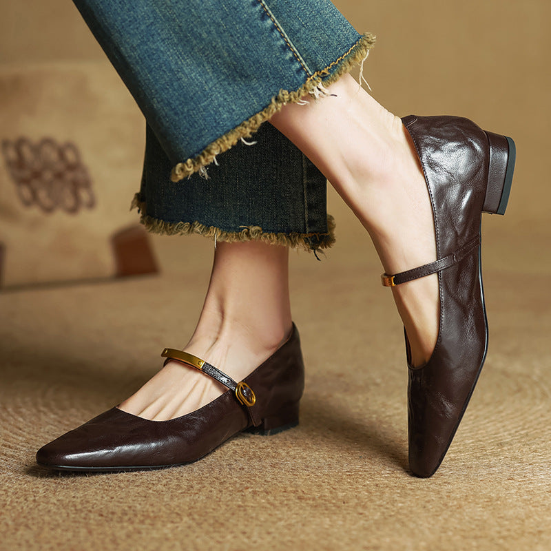 Eloria Lambskin Mary Janes