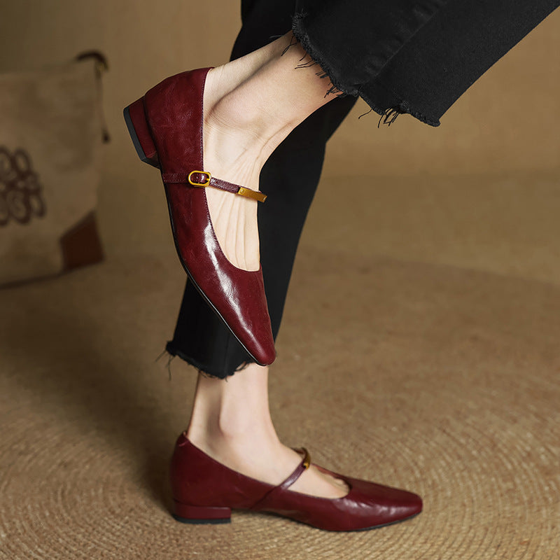 Eloria Lambskin Mary Janes
