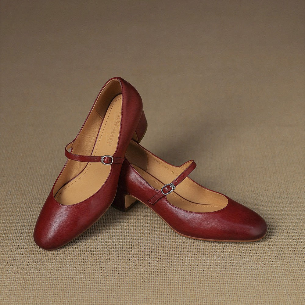 Caelen Leather Block Heels