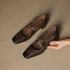 Marvane Leather Kitten Heels