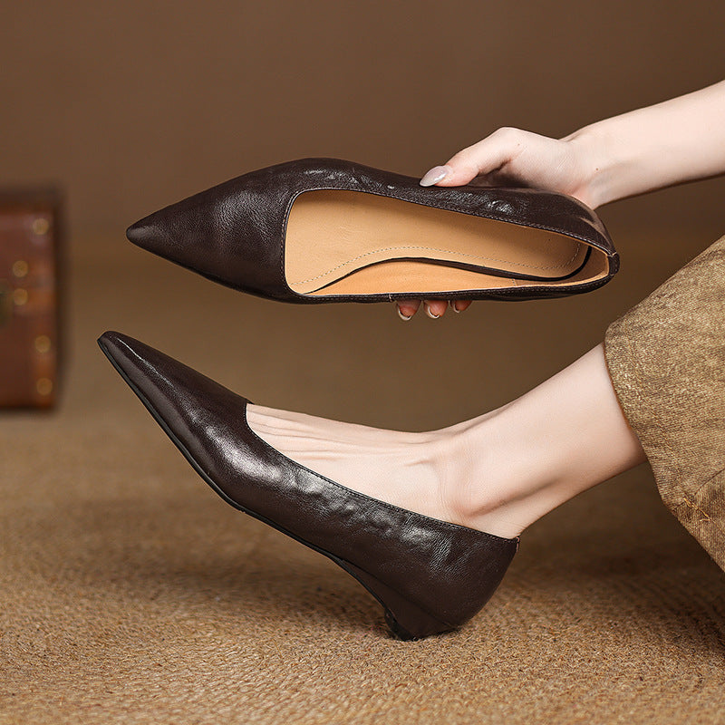 Veloria Lambskin Leather Flats