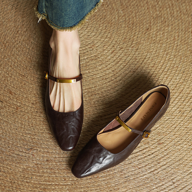 Eloria Lambskin Mary Janes