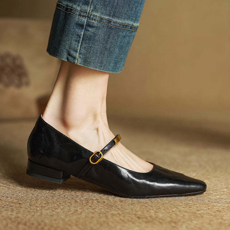 Eloria Lambskin Mary Janes