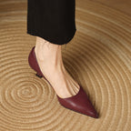 Ceyra Leather Kitten Heels