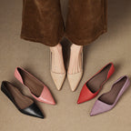 Orlisse Leather Kitten Heel Pumps