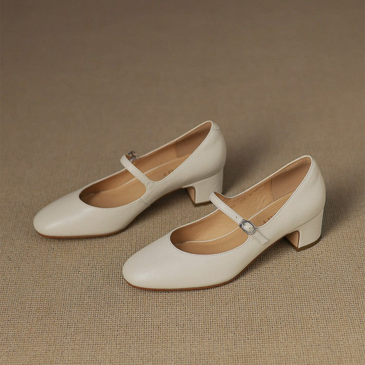 Caelen Leather Block Heels