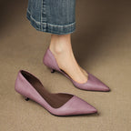 Orlisse Leather Kitten Heel Pumps