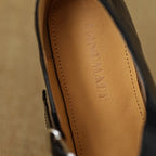 Morven Cross-Strap Leather Flats