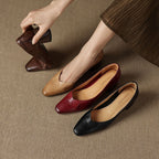 Caldré Leather Square Pumps