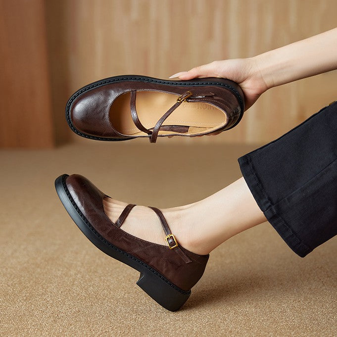 Ruelle Leather Mary Janes