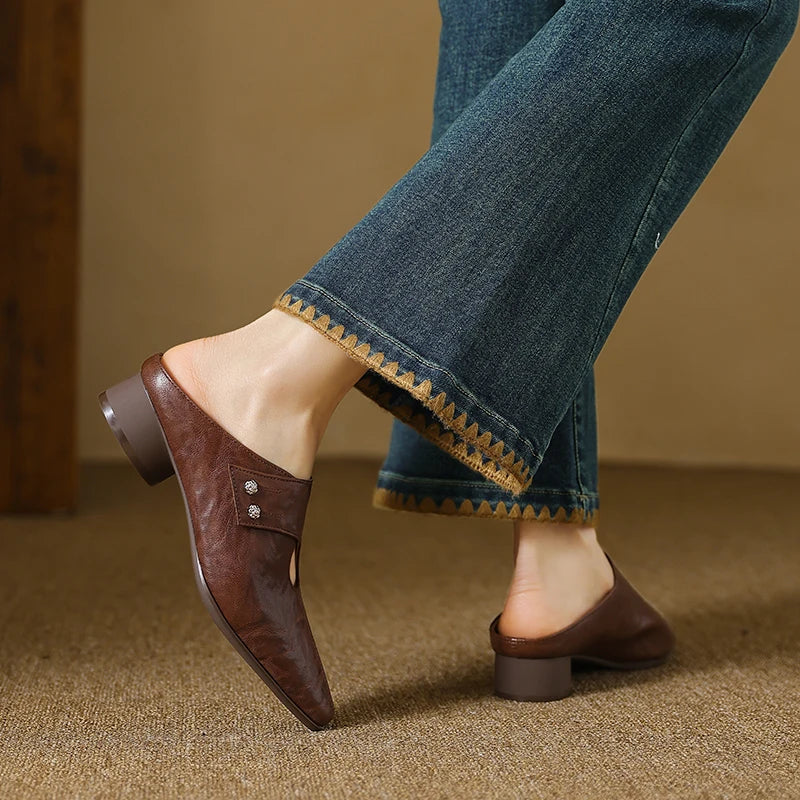 Alice Womens Agnit Genuine Leather Mules