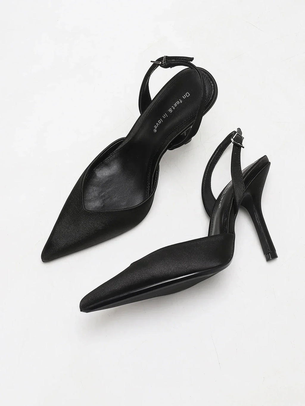 Georgia Womens Pointed Toe Silk Slingback Heels