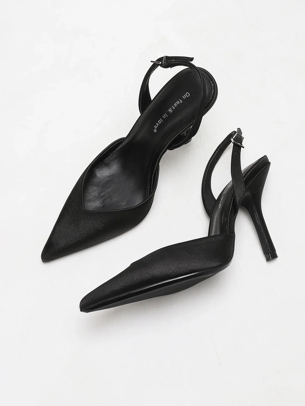 Georgia Womens Pointed Toe Silk Slingback Heels