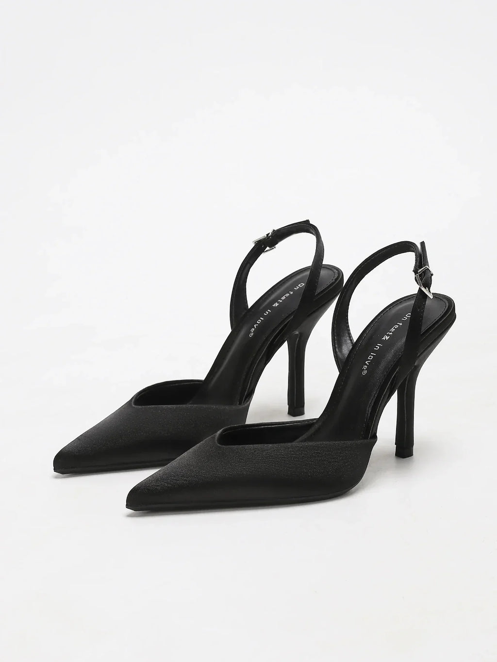 Georgia Womens Pointed Toe Silk Slingback Heels