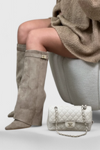 Greta Womens Knee-High Fold-Over Boots
