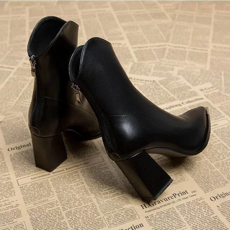 Catherine Womens Ankle Boots Pointed Toe Metal Tip