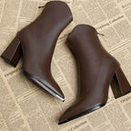 Catherine Womens Ankle Boots Pointed Toe Metal Tip