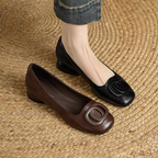 Ivy Womens Leather Flats