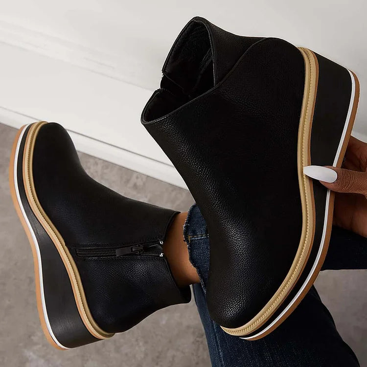 Odessa Womens Sleek Platform Ankle Boots