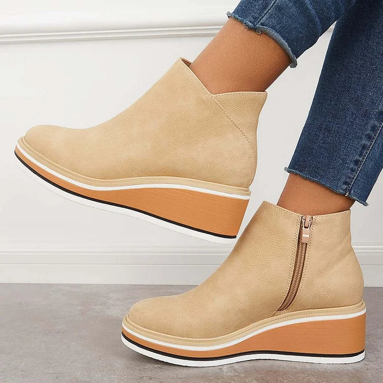 Odessa Womens Sleek Platform Ankle Boots