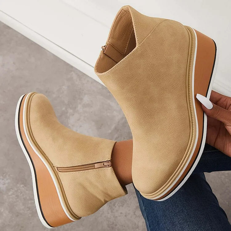 Odessa Womens Sleek Platform Ankle Boots