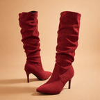 Angela Womens Slouch Suede Knee High Boots