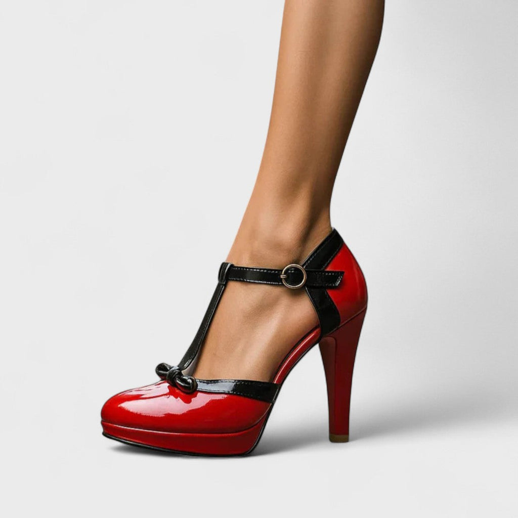 June Womens Heels Comfortable Block Heel Shoes