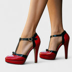 June Womens Heels Comfortable Block Heel Shoes
