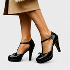 June Womens Heels Comfortable Block Heel Shoes