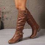 Brynn Womens Slouch Buckle Tall Boots