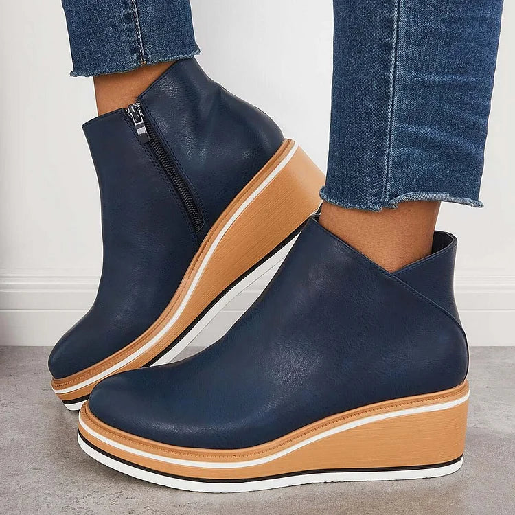 Odessa Womens Sleek Platform Ankle Boots