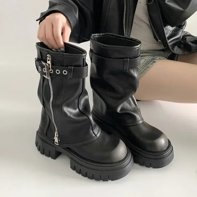 Miranda Womens Carisse Chunky Platform Knee Boots