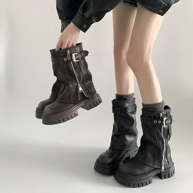 Miranda Womens Carisse Chunky Platform Knee Boots