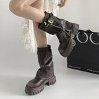 Miranda Womens Carisse Chunky Platform Knee Boots
