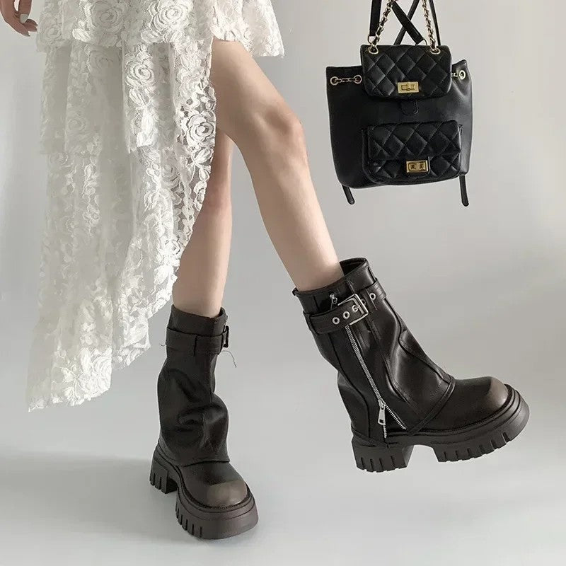 Miranda Womens Carisse Chunky Platform Knee Boots