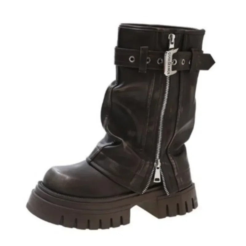 Miranda Womens Carisse Chunky Platform Knee Boots