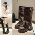 Miranda Womens Carisse Chunky Platform Knee Boots